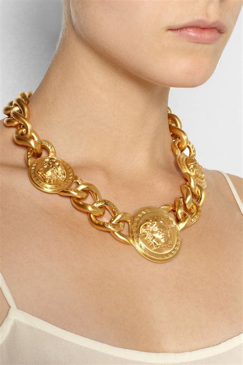 real gold versace medusa chain